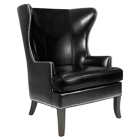 Edgy Transitional Wing Chair for Modern Furniture Accent
